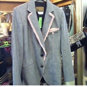 John Galliano for Saks Jandel plaid Jacket size 8